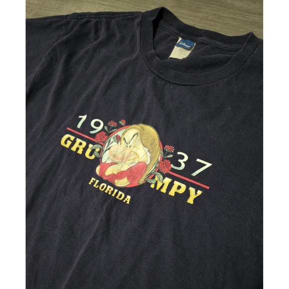 Vintage Disney Grumpy T-Shirt Mens XL Blue Double-Sided Cotton - Picture 3 of 8